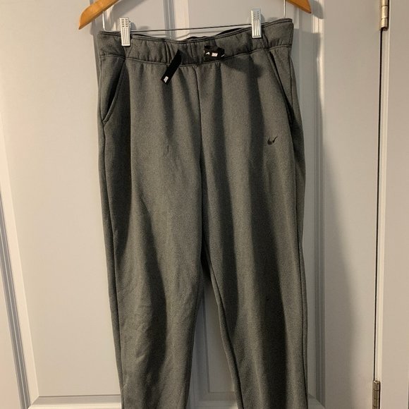 Nike Therma Fleece Gray Training Jogger, Zip Ankle with Logo, Women's M - Picture 2 of 9